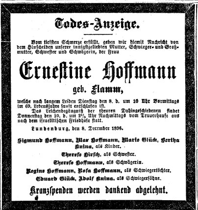 Ernestine Hoffmann geb Flamm