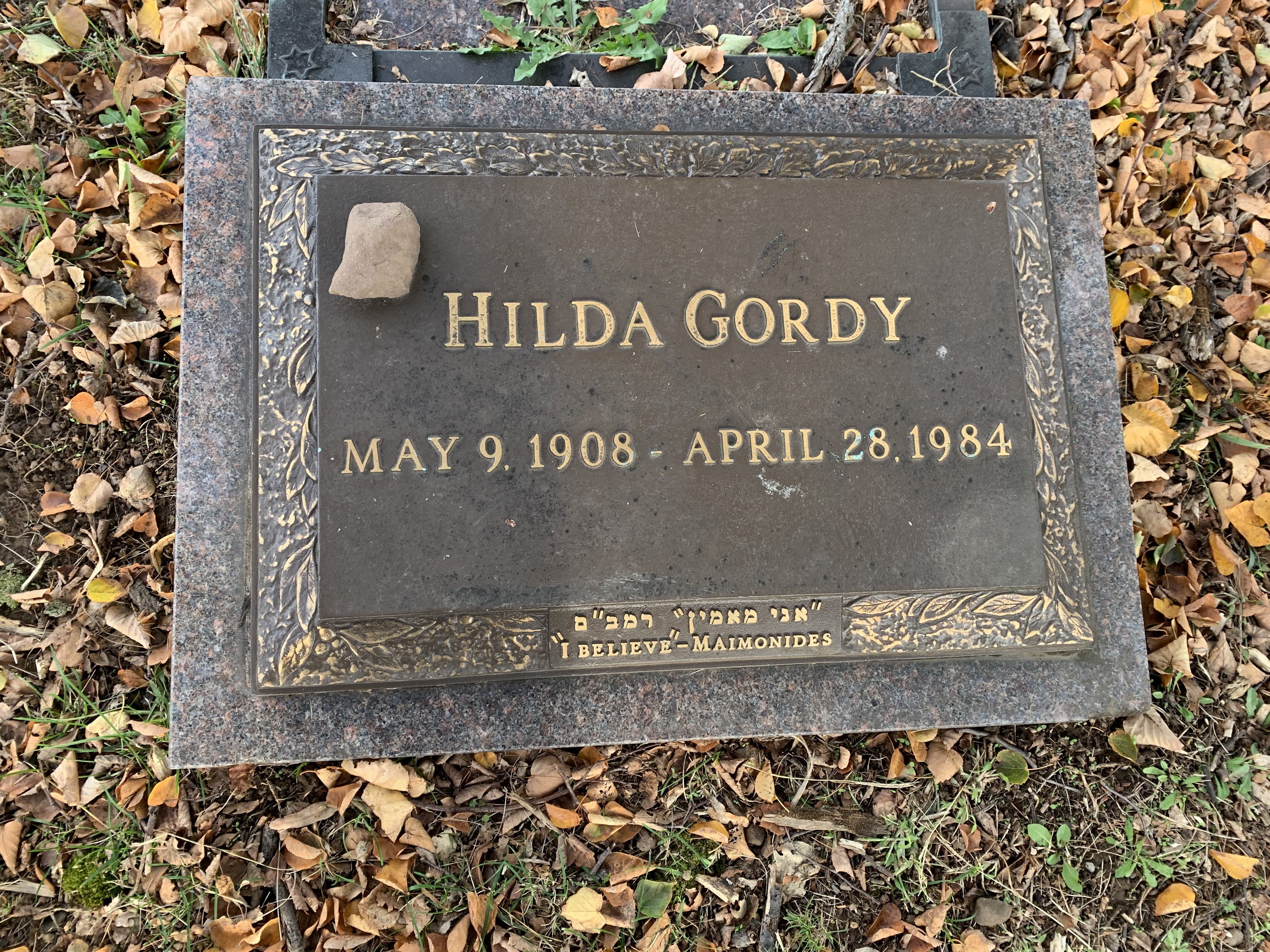 Hilda Gordy, buried King Solomon Memorial Park