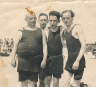 Ben Schoenbrun with Aaron and Irving Langer at the beach