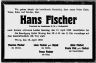 Hans Fischer, NFP obituary