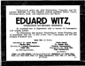 Eduard Witz death announcement
