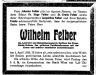 Wilhelm Felber death notice in NFP