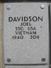 Joel Davidson, burial marker
